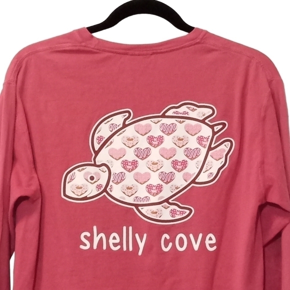 Comfort Colors Shelly Cove long sleeve cotton t-shirt deep pink Size small - Picture 2 of 5